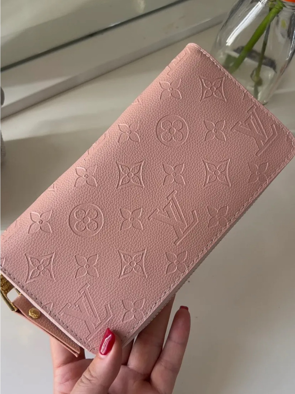 Louis Vuitton Pink Embossed Leather Wallet